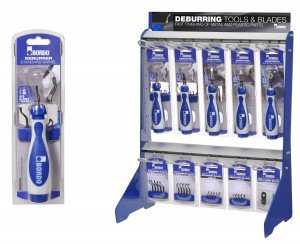Deburr bench top merchandisers